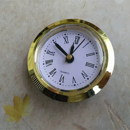 Partihandel 10st guldfärg 50mm insats kvarts klocka klockhuvud Roma nummer och arbiskt nummer för DIY CRAFT CLOCK