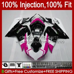 Iniezione corpo per DUCATI 848R 848S 1098S 1198S 07-12 Carenatura 18No.108 848 1098R 1198R 07 08 09 10 11 12 2012 Nero Rosa 1098 1198 S R 2007 2008 2009 2010 20 11 Carenatura OEM