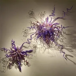 アールデコハンドメイド紫色の壁ランプ花抽象ライトムラーノガラスぶら下がりライト