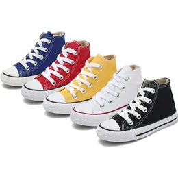 Kids Shoes For Girl Baby Sneakers Spring Fashion High Toe Canvas Toddler Boy Shoes Children Classical Girls Canvas Shoes 210303