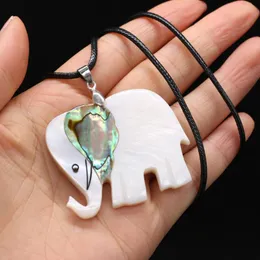 Hänge halsband naturliga skal djur kvinnliga män mor till pärla skal elefant charm hänger halsband diy vintage smycken