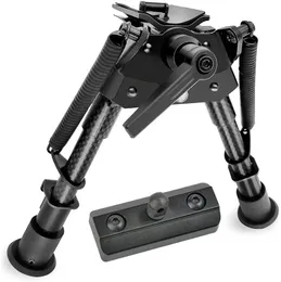 Inch 6-9 Taktisk kolfiber Mlok Bipod Justerbar höjd Svivelstil med Podloc (M-Lok Mount Adapter ingår)