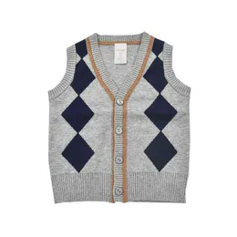 British Style Sweaters for Kid Girl Cardigan Vest Sleeveless sweater kids Wear Clothes Baby Boy Sweater for Childrens Sweaters Y0925