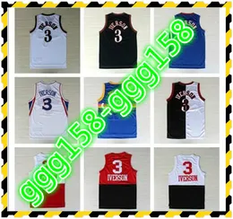 2021 Georgetown Hoyas 3 Allen Iverson College Jersey Rev 30 Material Shirts Throw back Uniforms Red Gray Blue White Black