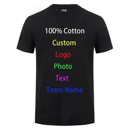 100% Cotton T Shirt Men Customized Text Diy Your Own Design Po Print Uniform Company Team Apparel Advertising T-shirt 210716