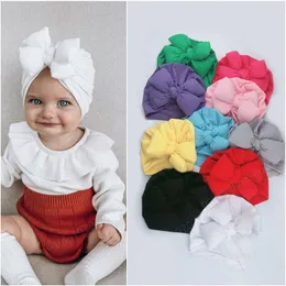 2021 Nya Barn Boy Girl Hat Nyfödd Baby Hedging Cap Indian Muslim Hat Big Bow Solid Dome