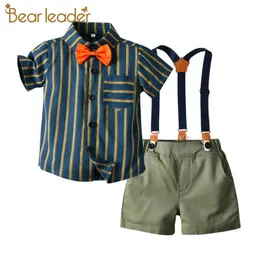 Bear Leader Baby Jungen Gentleman Kleidung Sets Hochzeit Party Geburtstag geboren Säugling Junge Kleidung Tops Shorts 2 stücke Kinder Jungen Outfits 210708