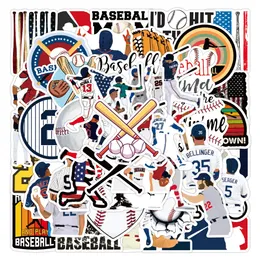 50pcs-pack sport baseball vinyl klistermärke vattentäta klistermärken flaska bärbara datorer bilplanerare tidskrift scrapbooking telefon gitarr vägg box skateboard dekal