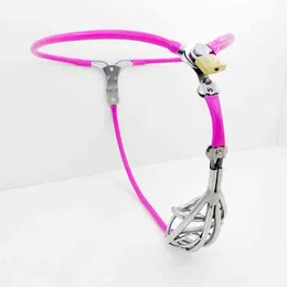 NXYSm bondage Stainless Steel Cutout Male Chastity Belt Pants Invisible Strap On Penis Bdsm Lock Cock Cage Devices SexToy For Men 1126