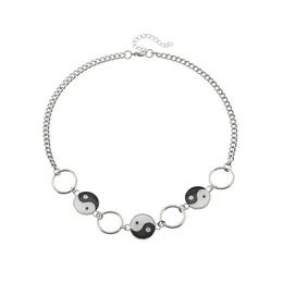 Women Geometric Choker Necklace Chinese Tai Chi Yin Yang Chain Fashion Jewelry Necklaces For Men Gifts Collar