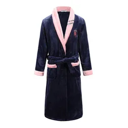 Men's Sleepwear Schlafanzug Wedding Nachthemd Home Service Man Winter Pajamas Warm Kimono Bathrobe Dress Loose Party Pigiama