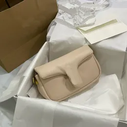 Bolso atigrado con almohada suave para mujer, bolsos de hombro a la moda, bolso de mano con correa doble desmontable de cuero, monedero de alta calidad con caja