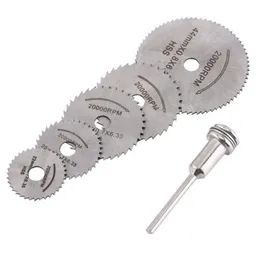 Hand Power Tooltillbehör 6PC 1/8 "Borrlager Shank High Speed ​​Steel Mini Saw Blades med dornar för Dremel Foredom Rotary