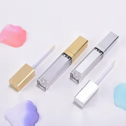 7ml square Lip Glaze tubes LED with light mirror bright golden lip color tube DIY sub bottling Bottles Home Accents T2I52499