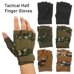 Tactical Half Finger Men Shooting Gloves Outdoor Sports Mountaineer Fingers Protecter Bicycle Driving Antiskid Mitts