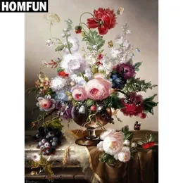 HOMFUN Full Square/Round Drill DIY Diamond Painting "Colored flowers" Embroidery Cross Stitch 5D Home Decor Gift A03836