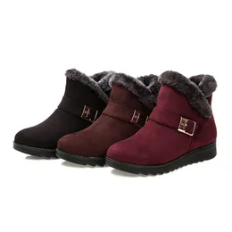 Boots WHNB Winter Ankle Women Shoes 2021 Fashion Non-slip Warm Plush Zipper Casual Woman Snow Drop