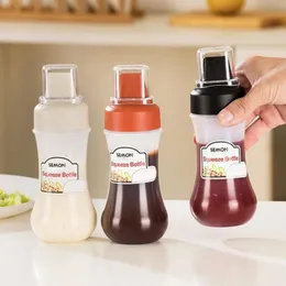 Squeeze flescreaturatie met dop deksel salade saus dispenser flessen olijfolie jus ketchup cruet opslag 350ml