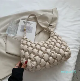 Moda Água Castanha Plisses Único Ombro Armpit Bag Bolsas Bolsas Bolsa