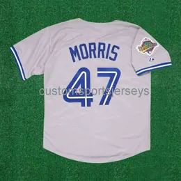 Mężczyźni Kobiet Młodzież Haft Jack Morris 1992 World Series Road Grey Jersey Wszystkie rozmiary