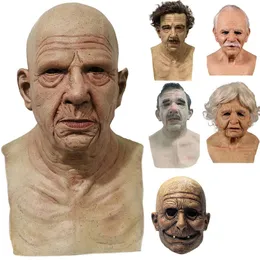 Party-Masken, alter Mann, gruselige Maske, Cosplay, voller Kopf, Latex, Halloween, Horror, Maskerade, Kopfbedeckung, Dekor