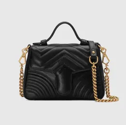 Klassiska Luxurys Designers Bag 3 Size Real äkta läderväskor Högkvalitativa kvinnor Fashion Marmont Cross Body Handväskor Purses Backpac