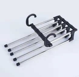 5 in 1 Multi-functional Trouser Storage Rack Adjustable Pants Tie Storages Shelf Closet Organizer Stainless Steel Clothes Hanger SN2560