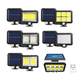 Solarlampa utomhus pir rörelsessensor IP65 Vattentät trädgård LED -ljus Spotlight lämplig för bansteg dekoration gatan smart lampor
