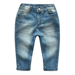 Wiosna Jesień Baby Boys Girls Dżinsy Dzieci Długie Legging Cowboy Spodnie Trend Bawełna Denim Spodnie Moda Dzieci Odzież 210317