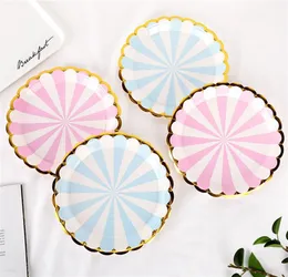 Wholesale Disposable Dinnerware 7 inch Paper Plates For Tea Party, Bridal Wedding, Garden, Baby Shower - Floral