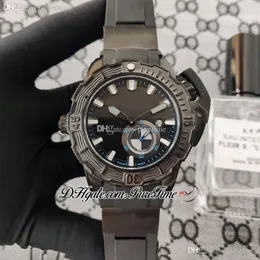 Hammerhead Shark Diver 3203-500le-3/93 DLC PVD Automatyczny Zegarek Zegarek Stalowy Czarny Niebieski Dial White Stick Markery Gumy Pasek 4 Style PureTime Ptun Zegarki F02B2