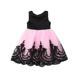 Citgeett Letni Toddler Baby Girl Party Tutu Dress Pageant Wedding Birthday Princess Rękawów Christening Q0716