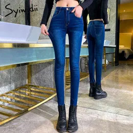 Stretch Skinny Jeans Woman Slim Femme Pencil Spodnie Denim Wysoka Talia Elastyczna Vintage Slimener Myte Lato 211129