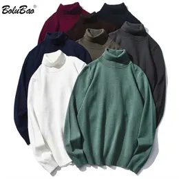 Bolubao 브랜드 남성 단색 Turtleneck 스웨터 슬림 따뜻한 캐주얼 가을 겨울 패션 남성 210909