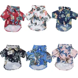 Hawaiian Style Pet Clothes Pet Dog Beach Polyester Shirts Vest Small Large Dog Chihuahua Floral T-Shirt