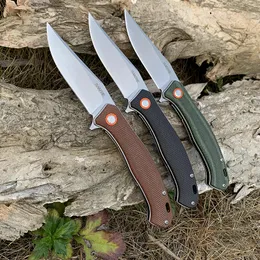 Tunafire 958 Folding knife D2 Steel Outdoor EDC Hunting Tactical tools High-end linen green handle Carry a knife with you Pocket knive