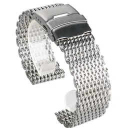 18mm 20mm 22mm 24mm Luksusowy Siatka ze stali nierdzewnej Watch Watch Band Moda Silver Zegarki Wymiana Wysokiej Jakości Pasek na nadgarstek H0915