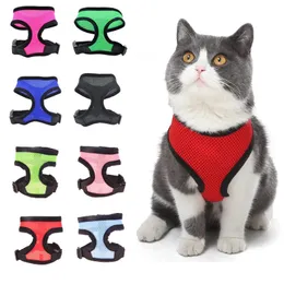 Nylon Pet Mesh Harness Soft Net Dog Mini Vest Colars Justerbar andningsbelopp Valp HarnessDog levererar 21 Designs WLL747