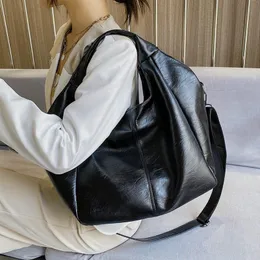 Torby na ramię duże czarne hobo kobiety swobodne torby luksusowe skórzane kupujący żeńska kabina prosta torebka crossbody Grand Sac