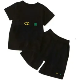 在庫ありホット高級ロゴデザイナーボーイ Tシャツパンツ 2-10 年セットブランド子供 2 ピース綿の服ボーイズファッションアパレル