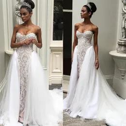 Vintage 2021 Overskirts Wedding Dresses Sweetheart Neckline Delicate Appliques Wedding Gowns Sweep Length Sleeveless Bridal Gown