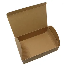 Opakowanie prezentowe 30pcs Brown Kraft Paper Placked Pudełka Pudełka Pudełka Pudełka Candy Chocolate Cookies Opakowanie weselne 2 rozmiar