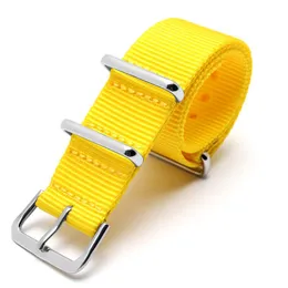 Watch Bands 2021 Wholsale Nylon Watchband Belt 18mm 20mm 22mm 24mm Strap Yellow Steel Deploy Clasp
