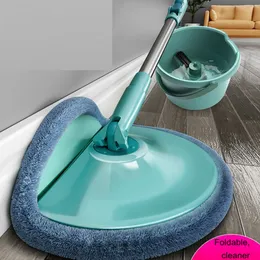 Popularna Magiczna podłoga Mop 360 Spinning Wiadro Wiadro Mikrofibra Uniwersalny MOP MOP MACHING MOPPING Floor Łazienka Czyszczenie 210317