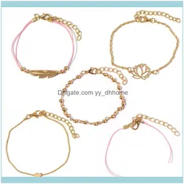 Link, Bracelets Jewelrylink, Cadeia Explos￵es de estilo nacional Handsraft Handicraft Flamingo Tassel Shell Set Bracelet Drop Female Drop 202