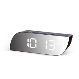 Digital spegel klocka ledd nattljus temperatur sze funktion larm s USB bord skrivbord heminredning batteri användning 220311