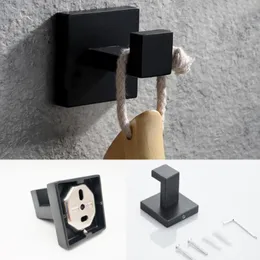 Set di accessori per il bagno Portasciugamani in acciaio inossidabile 304 Gancio per accappatoio Barra mensola per bagno Hardware pendente Portarotolo Nero Casa