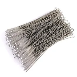 2021 17.5CM Stainless Steel Nylon Straw Cleaner Cleaning Brush For Drinking PipeTube Baby Bottle Cup Clean Tools