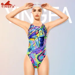 Yingfa 676 new girls swimwear professional training competition swimsuit one piece swimsuit bodysuit women swimming suit 210305