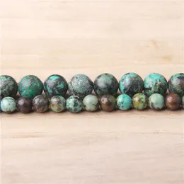 Натуральные зеленые африканские бирюзы каменные бусины круглая насыпь минеральный камень для браслета изготовления ювелирных изделий 6 мм 8 мм свободных разросных бусин 15.5